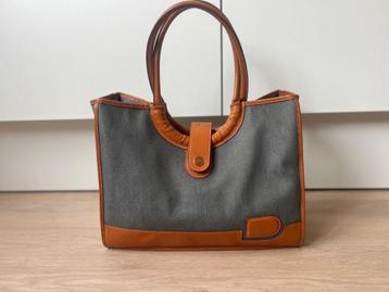 Originele Delvaux denim shopper - tote beschikbaar voor biedingen
