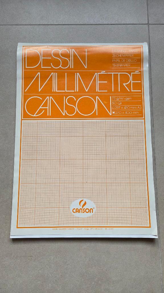 Millimeterpapier A3 oranje, Divers, Papeterie, Utilisé, Enlèvement ou Envoi