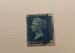 1854  Koningin Victoria,2penny, letters,onderaan,blauw, Enlèvement ou Envoi, Autres pays, Affranchi
