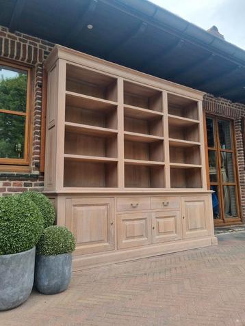 Frans eiken boekenkast/bibliotheekkast GRATIS LEVERING  beschikbaar voor biedingen