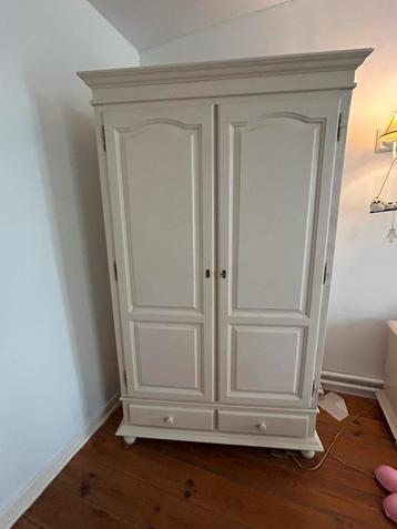 Penderie, table de nuit, commode et lit 1 personne., Enlèvement, Utilisé, Une personne, Bois peint