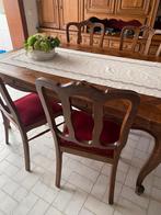 Houten tafel met 4 stoelen, Huis en Inrichting, Ophalen, Gebruikt, Rustiek, Eikenhout