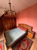 Houten tweepersoonsbed met verstelbare lattenbodem, Verstelbaar, Bruin, Tweepersoons, 140 cm