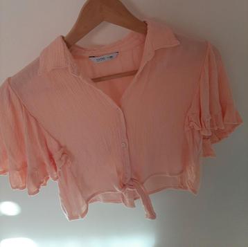 zalm kleurig blouse maat 140, Enlèvement, Comme neuf, Fille, Chemise ou Chemisier