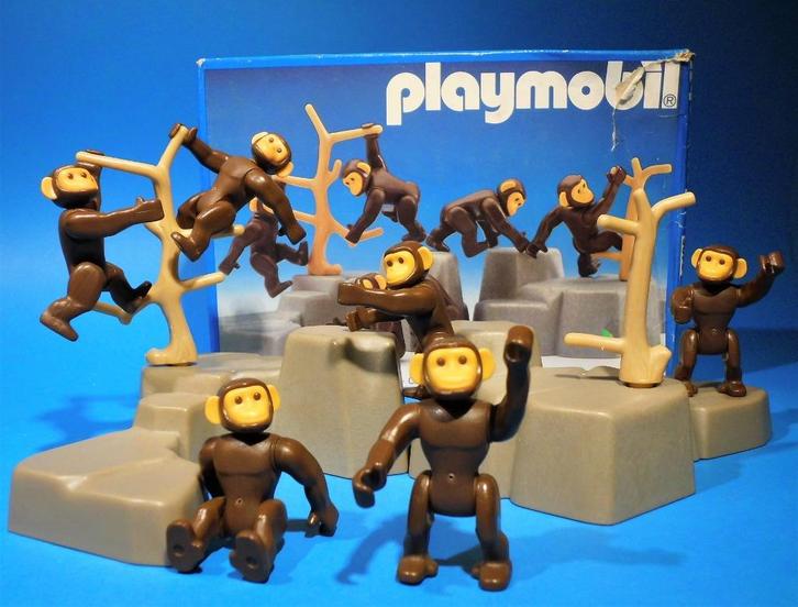 PLAYMOBIL - Chimpansee set  - 3496 - Vintage - 6 apen -1984-, Kinderen en Baby's, Speelgoed | Playmobil, Complete set, Ophalen of Verzenden