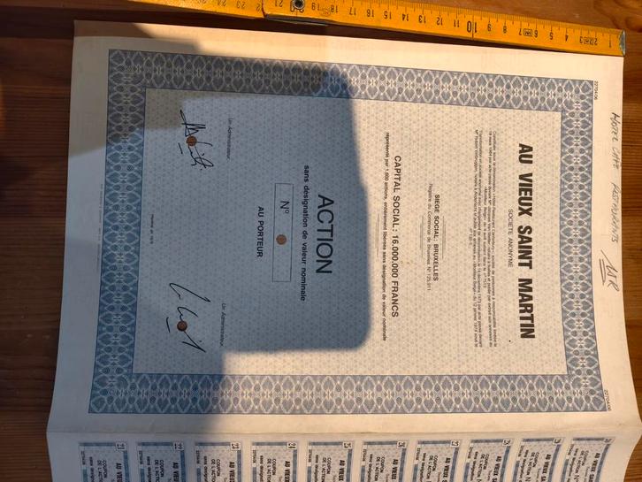 Au Vieux Saint Martin, Timbres & Monnaies, Actions & Titres, Action, Enlèvement