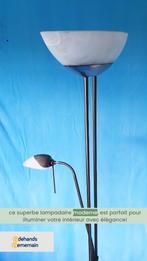 Moderne vloerlamp met leeslamp - staand, Ophalen, 100 tot 150 cm, Zo goed als nieuw, Glas