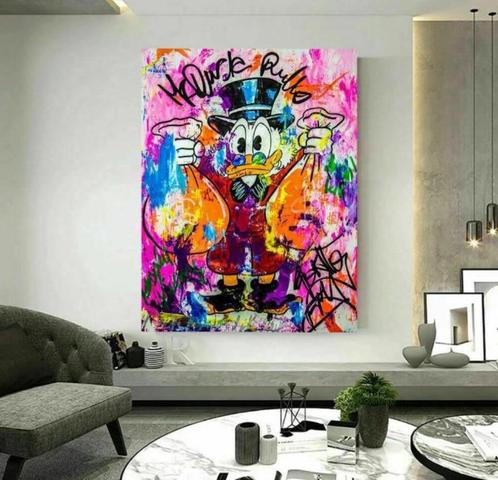 Donald Duck en Zijn Fortuin - Canvas Print, Huis en Inrichting, Woonaccessoires | Schilderijen, Tekeningen en Foto's, Nieuw, Print
