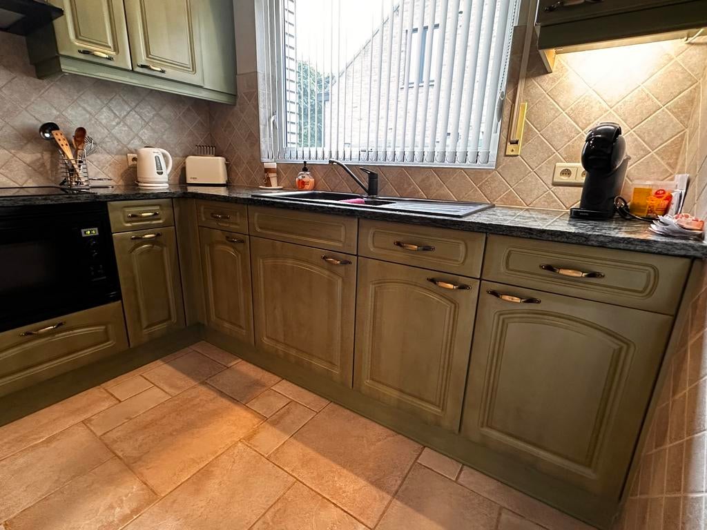 Keuken Bau-For-Mat Kuche Ahorn groen, Ophalen, Gebruikt, Hoekkeuken, Hoogglans of Gelakt