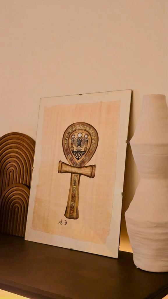 Papyrus égyptien peint à la main — Ankh & Scarab, Antiquités & Art, Art | Peinture | Classique, Enlèvement ou Envoi