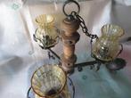 lustre fer forgé, Huis en Inrichting, Lampen | Kroonluchters, Ophalen, Gebruikt, Glas