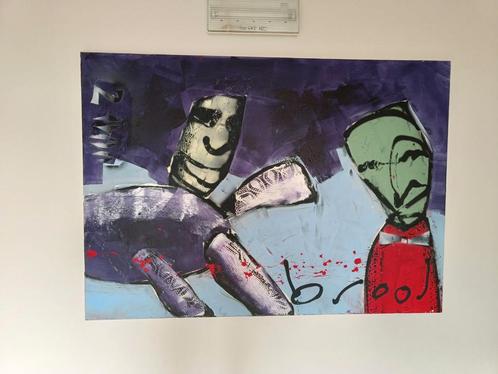 Origineel Herman Brood schilderij "2000", Antiek en Kunst, Kunst | Schilderijen | Abstract, Ophalen