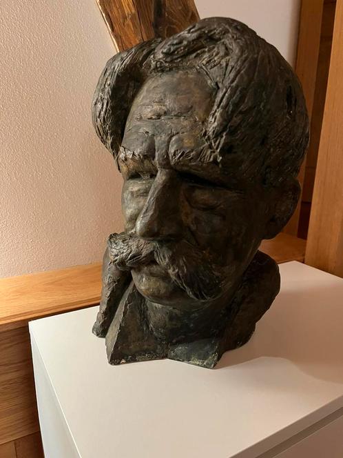 Borstbeeld buste gips gesigneerd, Antiek en Kunst, Kunst | Beelden en Houtsnijwerken, Ophalen