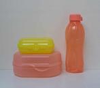 Tupperware™ « Set Déjeuner » rose - saumon - jaune, Maison & Meubles, Cuisine| Tupperware, Envoi, Neuf, Orange, Boîte