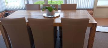 Tafel en zes stoelen  beschikbaar voor biedingen