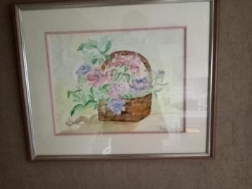 Aquarel van bloemen beschikbaar voor biedingen