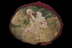 ovaal boudoir kussen "handbeschilderd"., Antiek en Kunst, Antiek | Kleding en Textiel, Ophalen of Verzenden