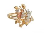 18 karaat Gouden Ring Damesring Geel Goud Witgoud, Rosé Goud, Avec pierre précieuse, Or, 18 à 19, Femme