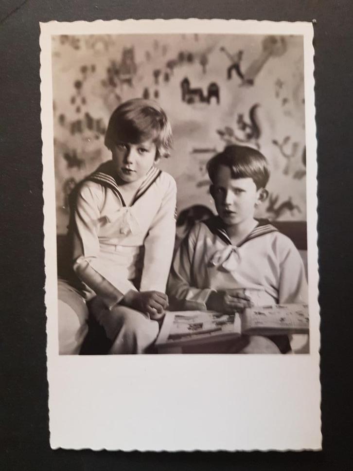 Postkaart Koningshuis België Prins Boudewijn en Albert, Verzamelen, Koningshuis en Royalty, Gebruikt, Kaart, Foto of Prent, Ophalen of Verzenden