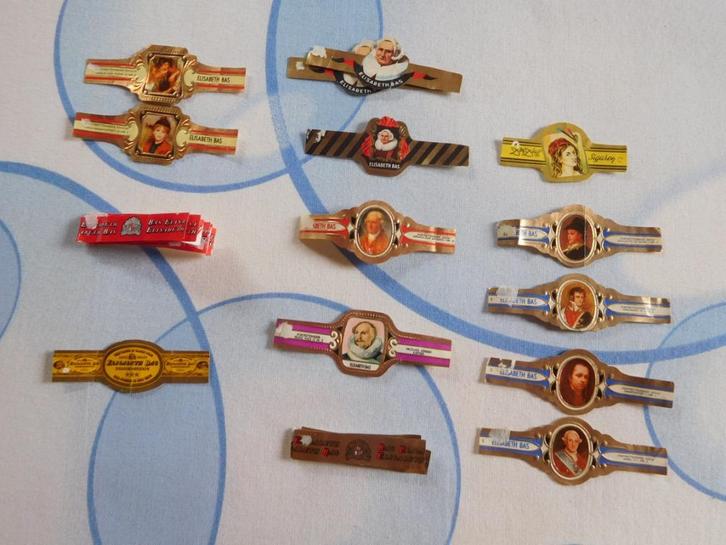 Sigarenbandjesfabrikant Elisabeth Bas + begin collectie, Verzamelen, Rookartikelen, Aanstekers en Luciferdoosjes, Gebruikt, Sigarenbandjes