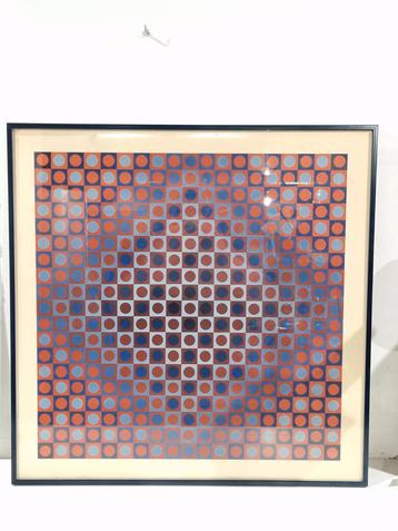 Vasarely boglar1906 , gesigneerd ,  59 x 59 cm  beschikbaar voor biedingen