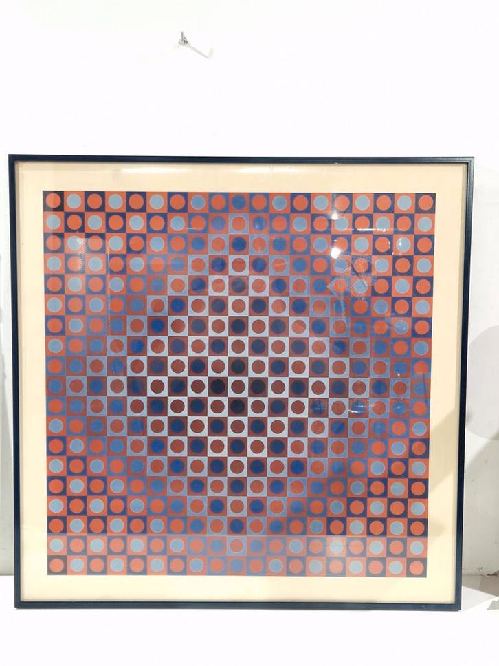 Vasarely boglar1906 , gesigneerd ,  59 x 59 cm, Antiek en Kunst, Kunst | Litho's en Zeefdrukken, Ophalen