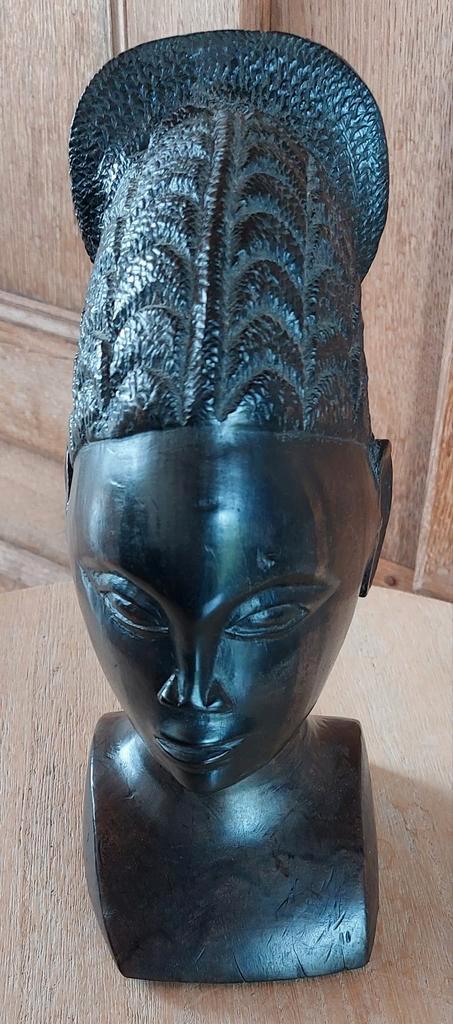 Art Africain tête de femme sculptée en bois, Antiek en Kunst, Kunst | Beelden en Houtsnijwerken, Ophalen of Verzenden
