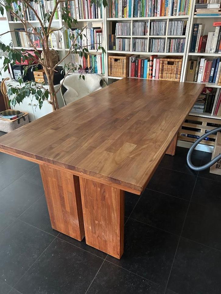 Teak eettafel 180 x 90 cm, Huis en Inrichting, Tafels | Eettafels, Gebruikt, 50 tot 100 cm, 150 tot 200 cm, Vijf personen of meer