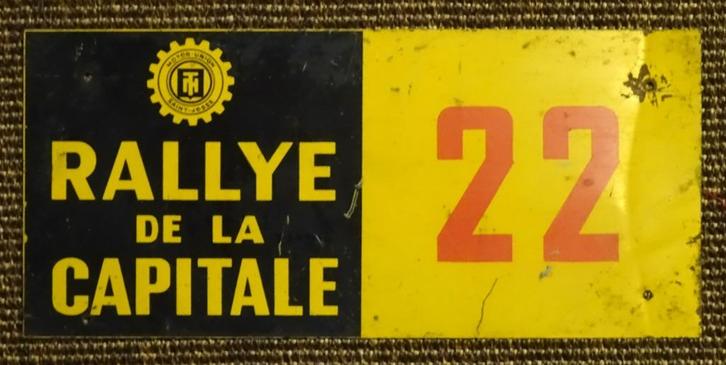 Rally plaat auto Rallye de la Capitale 1955, Verzamelen, Automerken, Motoren en Formule 1, Gebruikt, Auto's, Ophalen of Verzenden