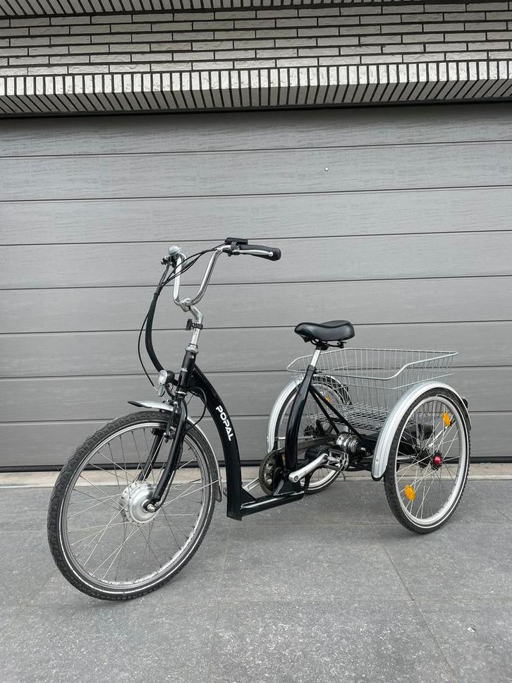 Popal elektrische driewieler met ondersteuning, nieuwstaat, Diversen, Rolstoelen, Zo goed als nieuw, Elektrische rolstoel, Ophalen of Verzenden