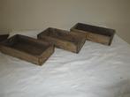 3 kleine oude houten kistjes kist in hout opbergdoos vintage, Ophalen
