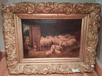 Schilderij met schapen en hond Ch De Nockere, Antiek en Kunst, Ophalen