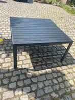 Zwarte vierkante tuintafel + 4 stoelen, Ophalen of Verzenden, Aluminium
