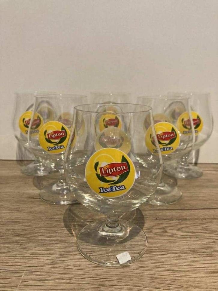Set van 6 Lipton Ice Tea-glazen, Verzamelen, Glas en Drinkglazen, Zo goed als nieuw, Frisdrankglas, Ophalen of Verzenden