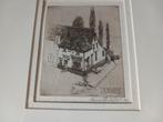 Gesigneerde Ets Ukkel Sint Job , door Henri Quittelier, Antiek en Kunst, Kunst | Etsen en Gravures, Ophalen of Verzenden