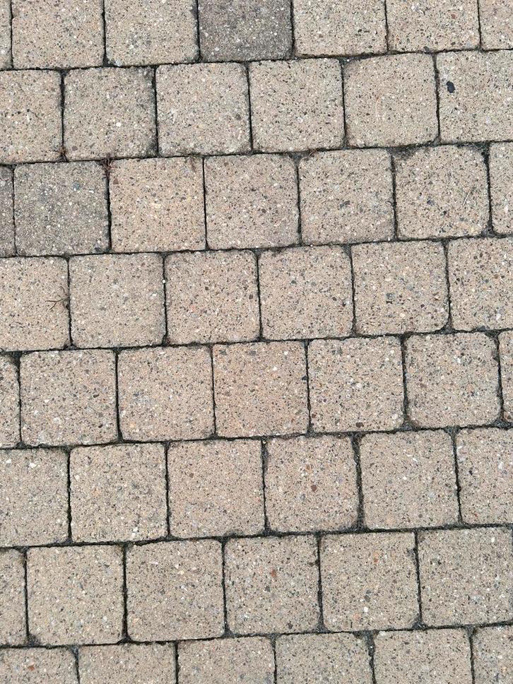 Getrommelde gele betonklinkers (25m2), Tuin en Terras, Tegels en Klinkers, Gebruikt, Klinkers, Beton, 10 m² of meer, Ophalen