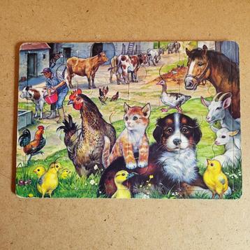 Puzzel: dieren op de boerderij beschikbaar voor biedingen