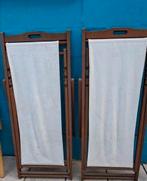 Set van 2 ligstoelen, ligstoelen, tuinterras, Ophalen, Gebruikt, Hout, Verstelbaar