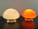 2 stuks Linhai Junis Paddestoel Lamp wit / oranje JY-31, Glas, Ophalen of Verzenden, Zo goed als nieuw