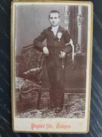 Leuke oude franse fotokaart / CDV van jongen, Photo, Enfant, Avant 1940, Enlèvement ou Envoi