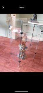 4 zijdig glazen statief in veiligheidsglas. 40/40/80 CM., Ophalen