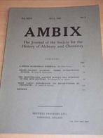 Ambix nr 1 / Journal de la Société pour l'étude de l'Alchimi, Enlèvement ou Envoi
