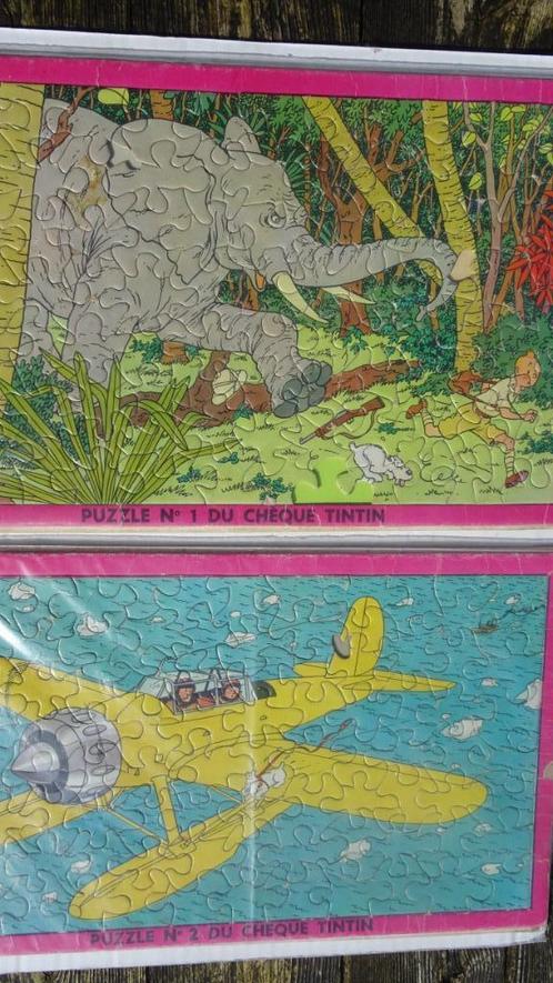 Puzzles N1 et N2 du chèque Tintin - Hergé, Collections, Personnages de BD, Utilisé, Livre ou Jeu, Tintin, Enlèvement ou Envoi