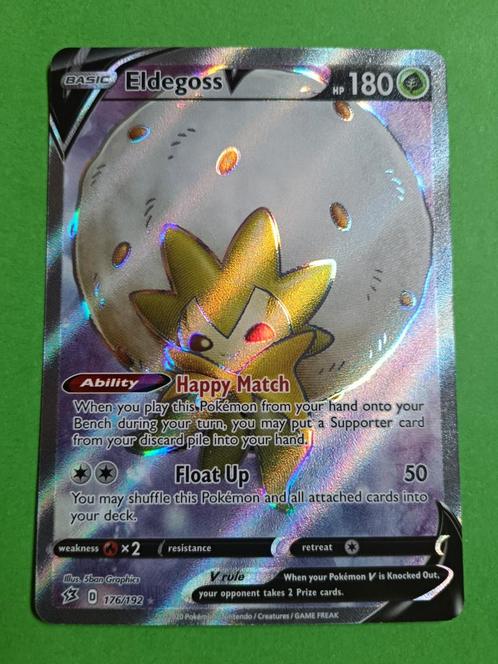 176 Eldegoss V - Rebel Clash - Pokémon, Hobby en Vrije tijd, Verzamelkaartspellen | Pokémon, Zo goed als nieuw, Losse kaart, Foil