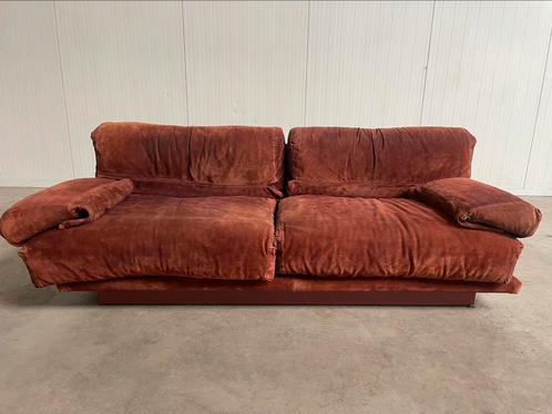 Saporiti Italia suède 2x2 zit, Huis en Inrichting, Zetels | Zetels, Gebruikt, Tweepersoons, 200 tot 250 cm, 75 tot 100 cm, Leer