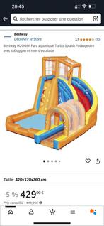 Piscine/ pataugeoire gonflable avec tobogan & mur d’escalade, Ophalen, Gebruikt
