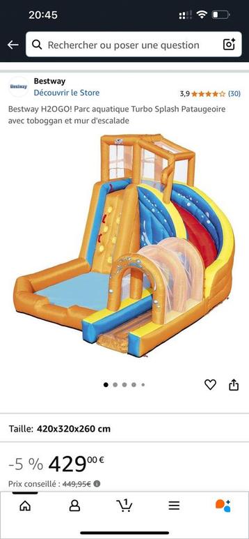 Piscine/ pataugeoire gonflable avec tobogan & mur d’escalade beschikbaar voor biedingen