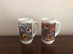 Arcopal Set 2 XL bier koffie mokken koppen Middeleeuws decor, Ophalen of Verzenden, Glas, Kop(pen) en/of Schotel(s)