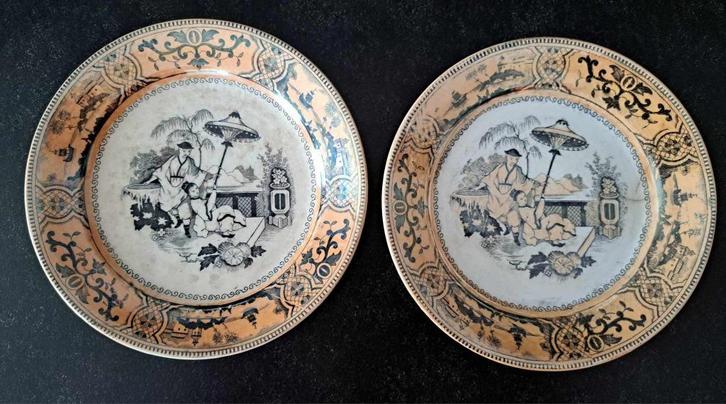 Antieke Hollandse bordjes, Petrus Regout, +100jr, Antiek en Kunst, Antiek | Wandborden en Tegels, Ophalen of Verzenden