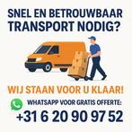 Transport nodig in Laarne? Snel, betrouwbaar en flexibel!, Hobby en Vrije tijd, Ophalen, Nieuw